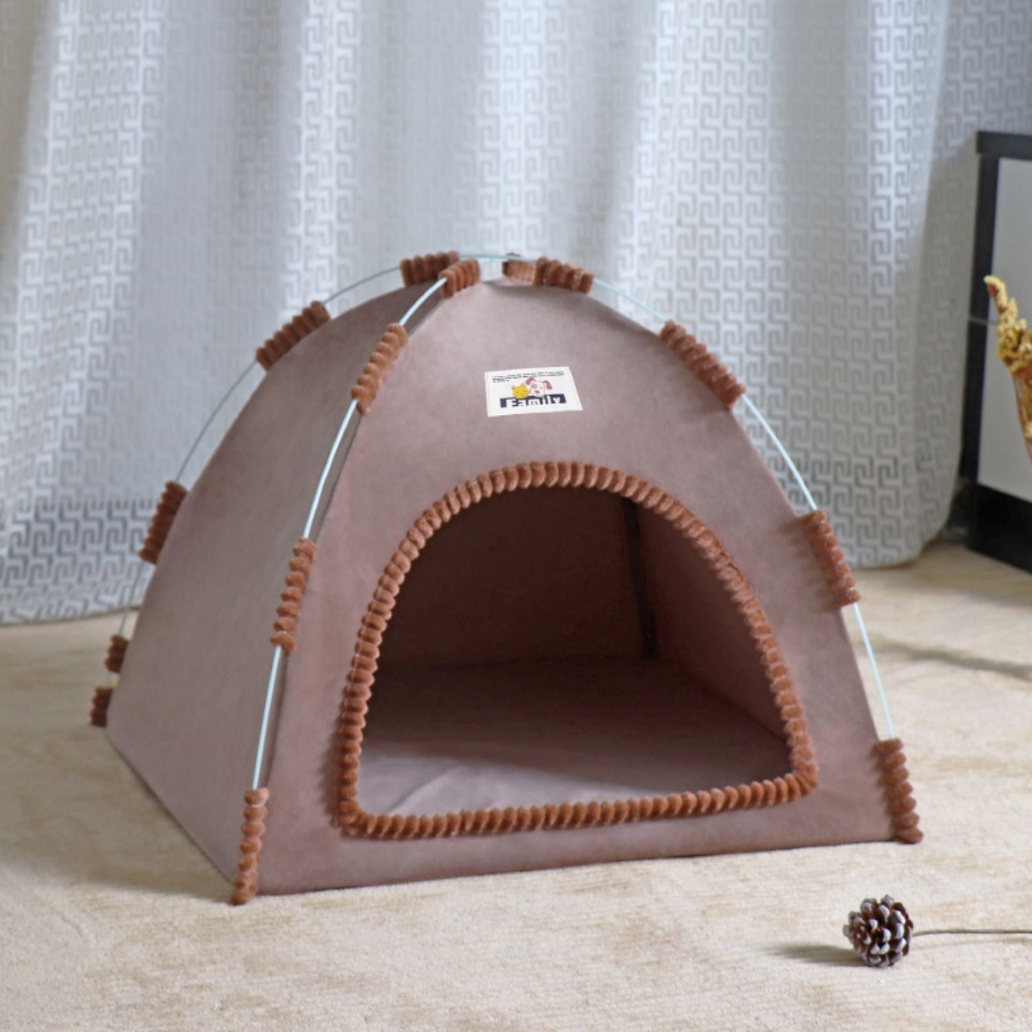 Hond Kat Tent Opvouwbaar grijs met kat in tent